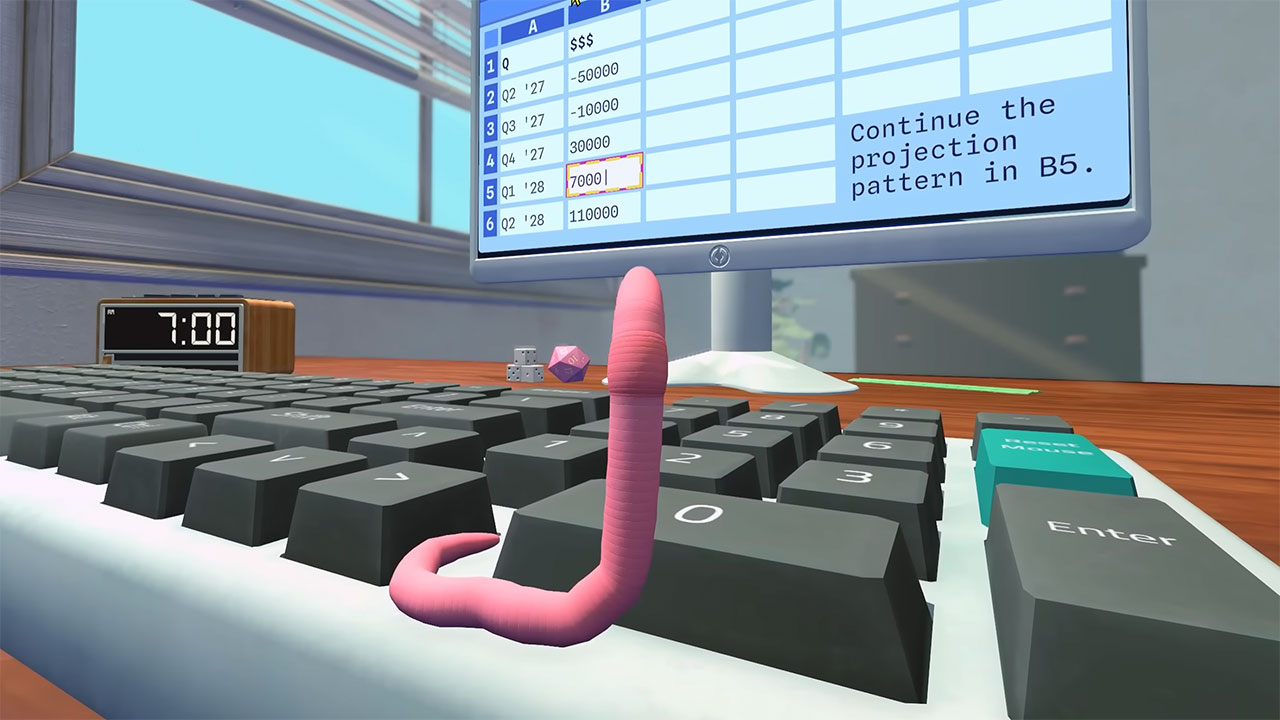 Im Spiel "Worming From Home" arbeitet man als Regenwurm von Zuhause Worming-From-Home-spiel-trailer