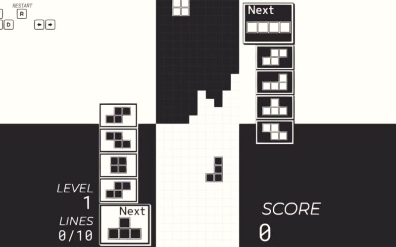zweiseitiges Tetris: Nach Oben und nach Unten spielen