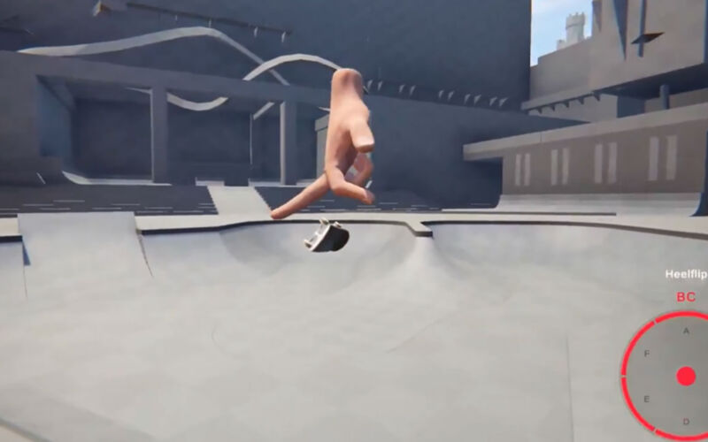 Fingerboarding-Spiel: „Handplant“