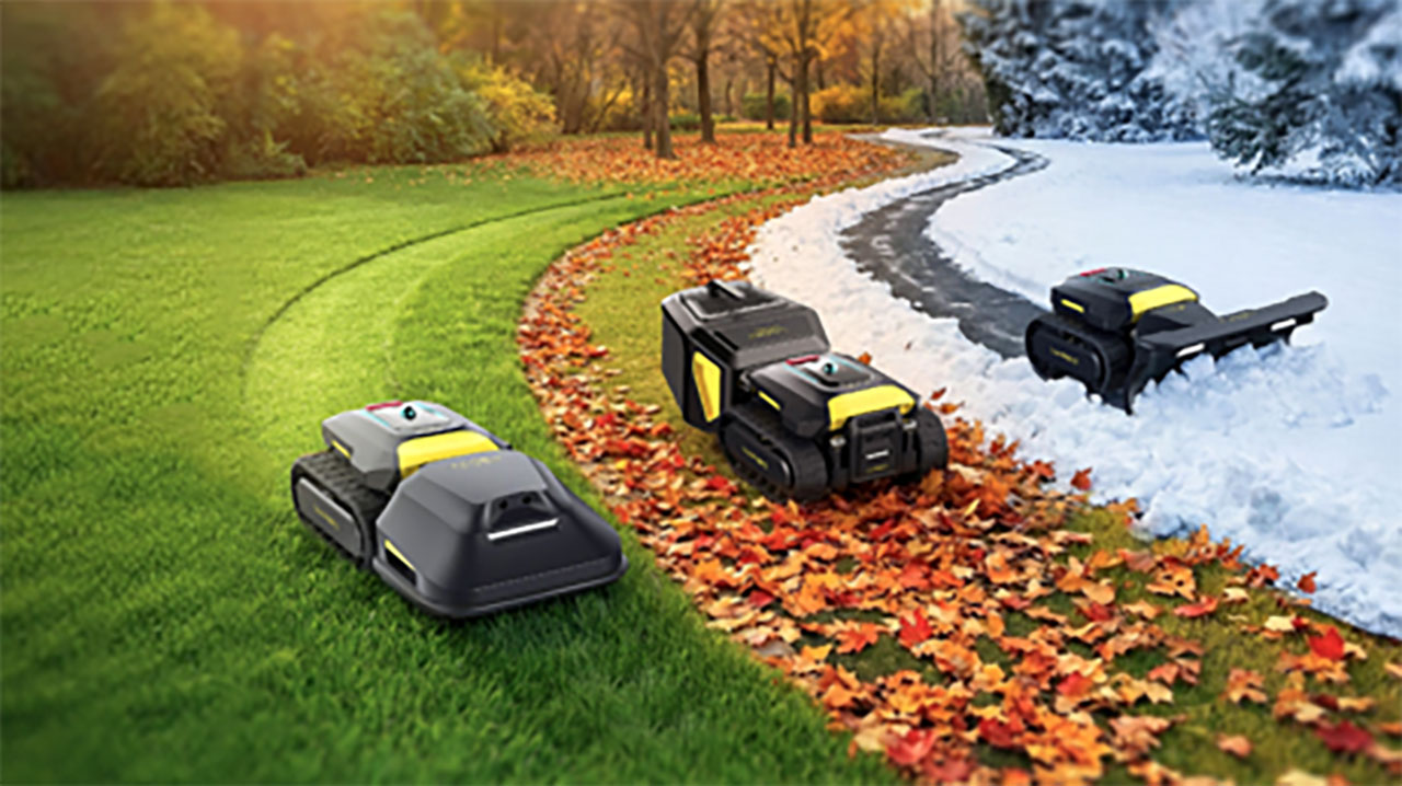 Rasenroboter, der mähen, trimmen, Laub sammeln & Schneeschieben kann Yarbo-M-Rasenmaeher-roboter-laub-sammeln-schnee-schieben 