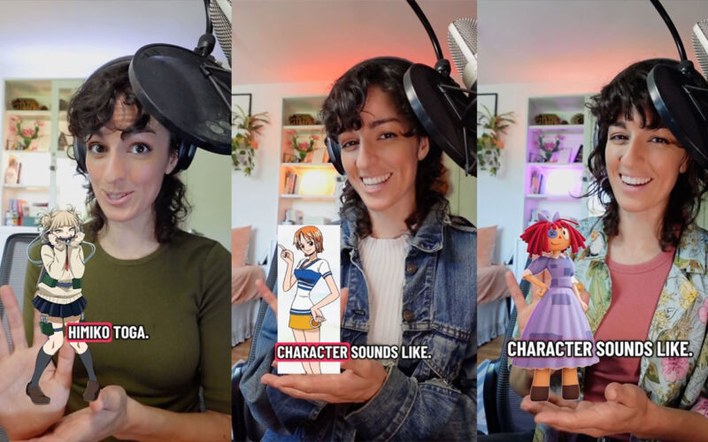 Synchronsprecherin versucht, Stimmen animierter Figuren zu erraten