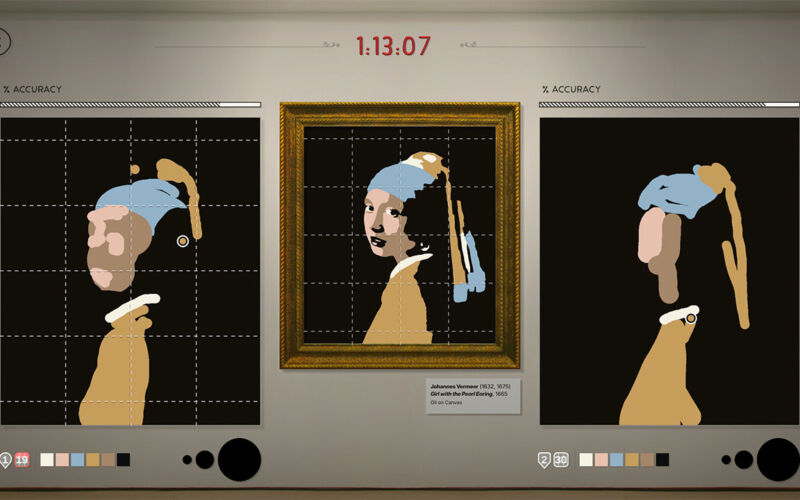 Im Spiel „Sloppy Forgeries“ müsst ihr möglichst genau Kunstwerke nachmalen