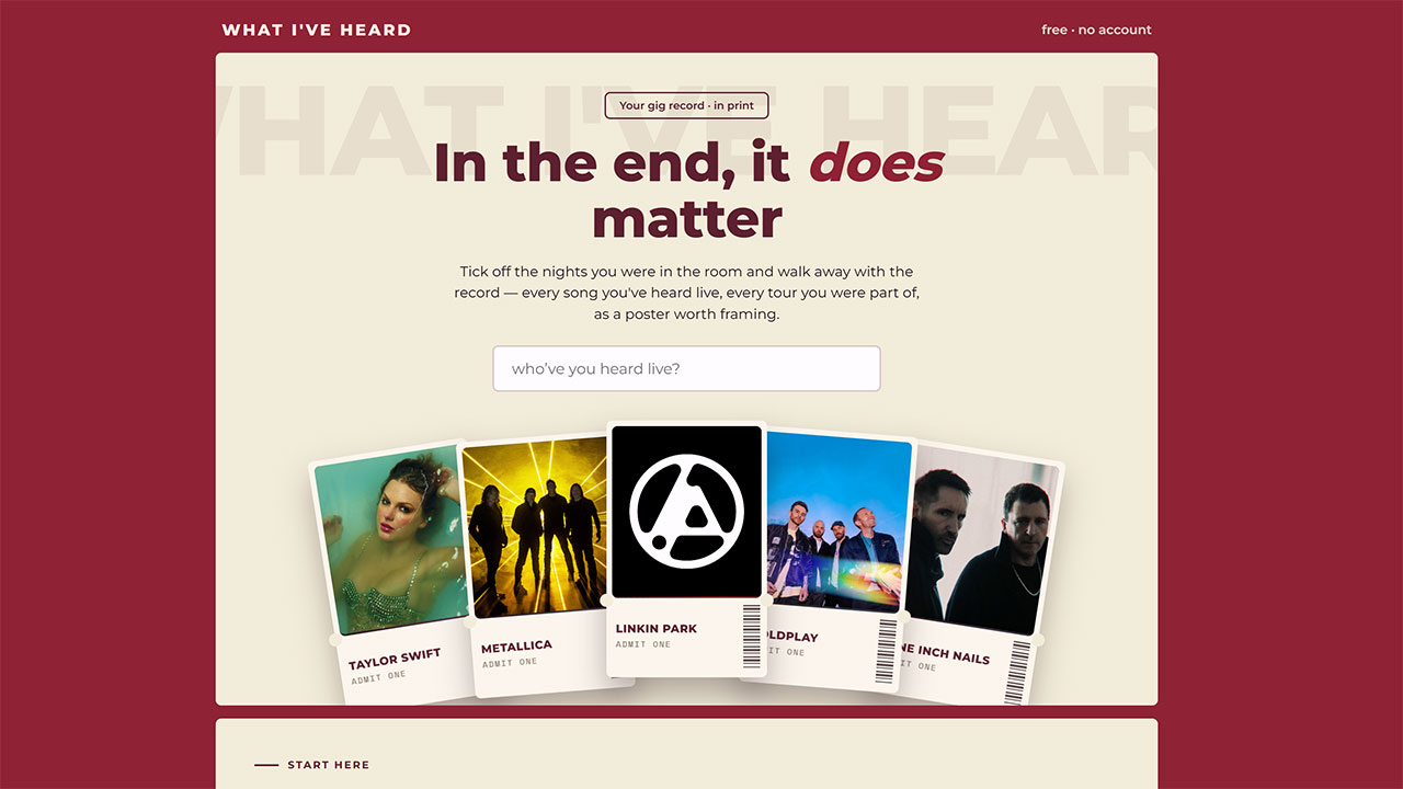 Website, die besuchte Konzerte und gehörte Lieder sammelt What-Ive-Heard-website-konzerte-sammeln