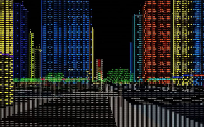 Durch eine 3D-ASCII-Welt laufen