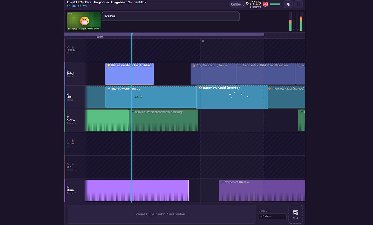 Cutter-Spiel im Browser: "Schnittgewitter" Schnittgewitter-browserspiel-videoschnitt