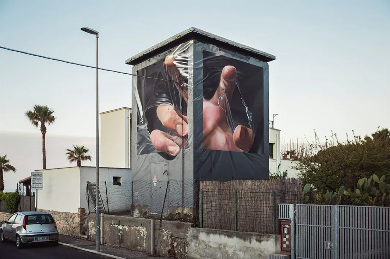 Perspektivische 3D-Murals von Shozy Shozy-Street-Art-Murals